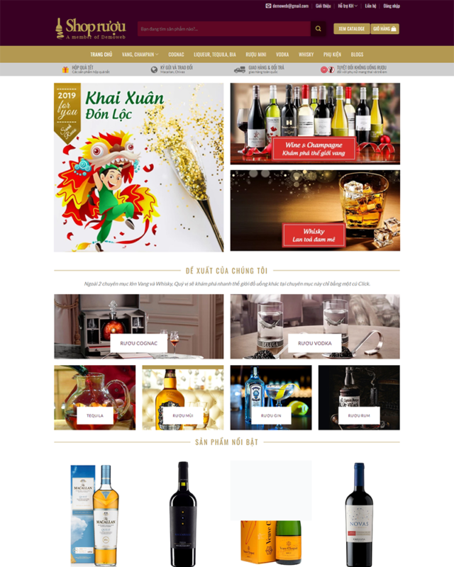 Thiết kế website Shop Rượu chỉ từ 500k